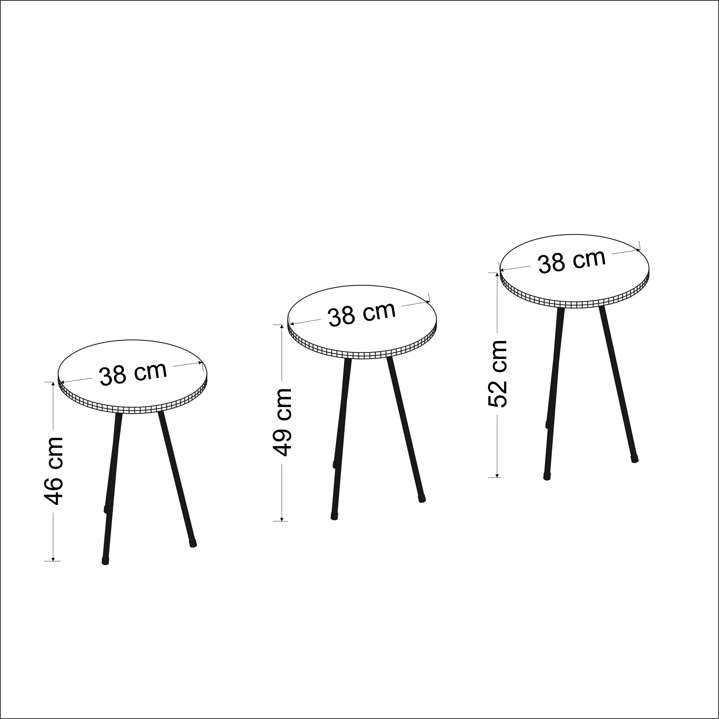 Beistelltisch 3er Set Marmoroptik Schwarz 21756153