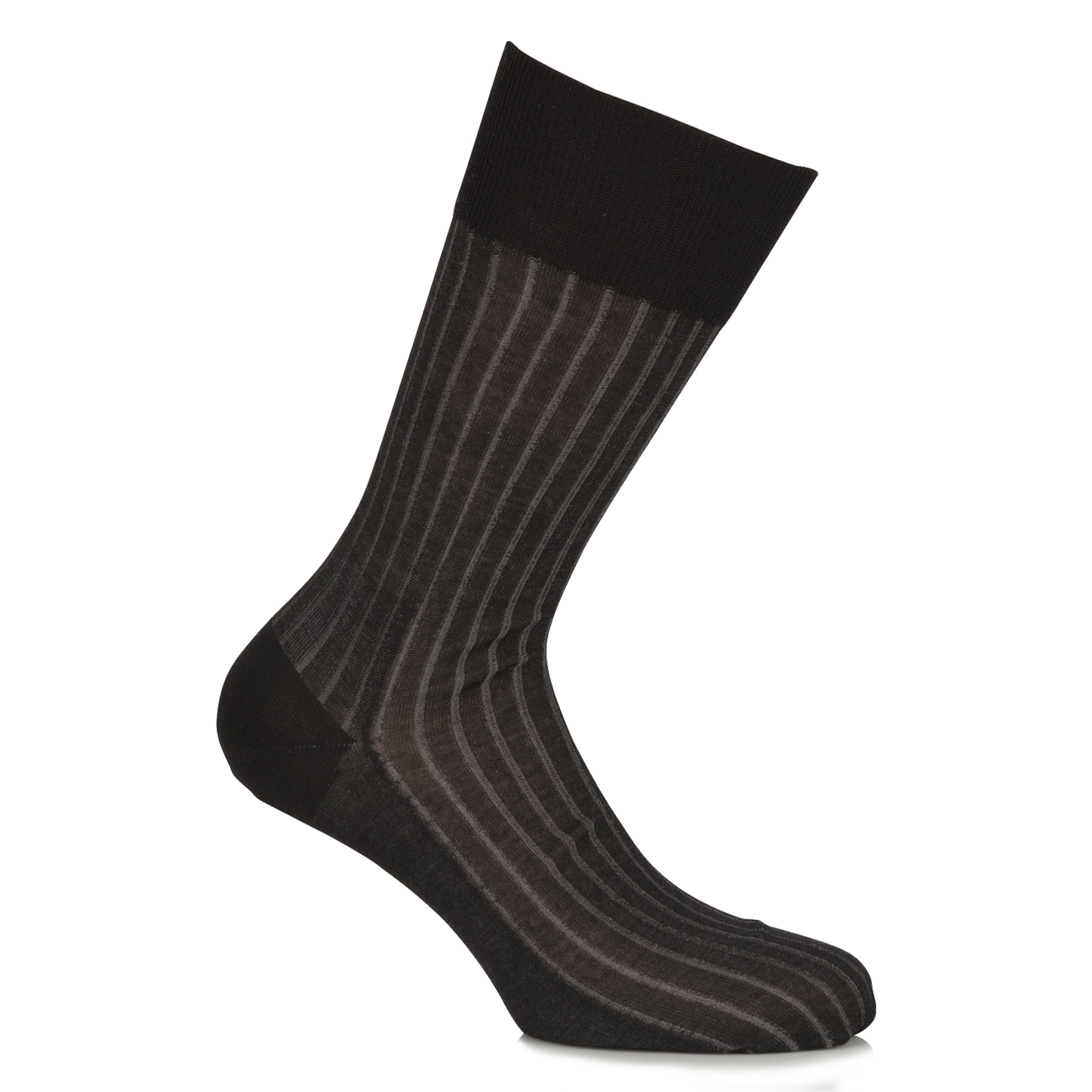 SHADOW SO - Chaussettes côtelées en coton fil d'Ecosse | Gris