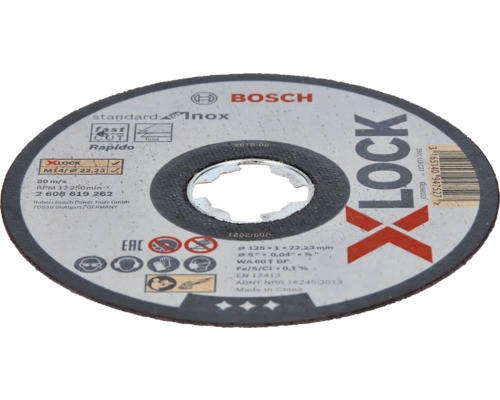 Snijschijf Ø 125x22,23x1 mm Standaard voor roestvrij staal, X-LOCK opname