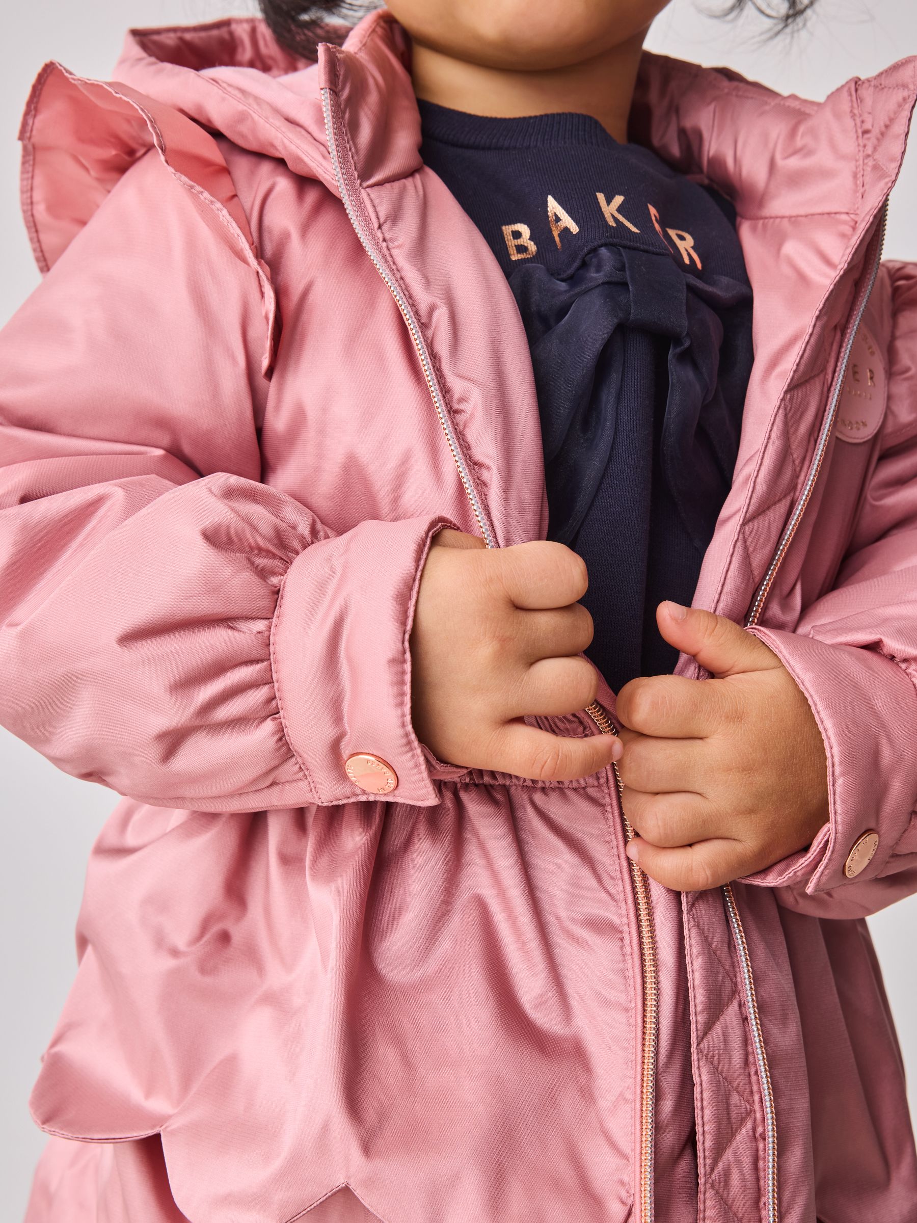 Baker by Ted Baker roze regenbestendige lichtgewicht regenjas met geschulpte rand