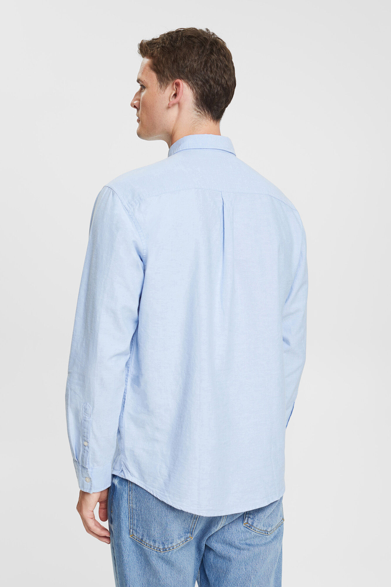 Camisa Oxford clássica, 100% algodão - Azul