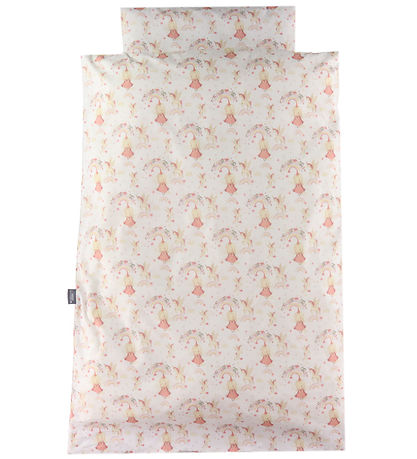 N?rgaard Madsens Senget?j - Voksen - Beige m. Prinsesser, Regnbu