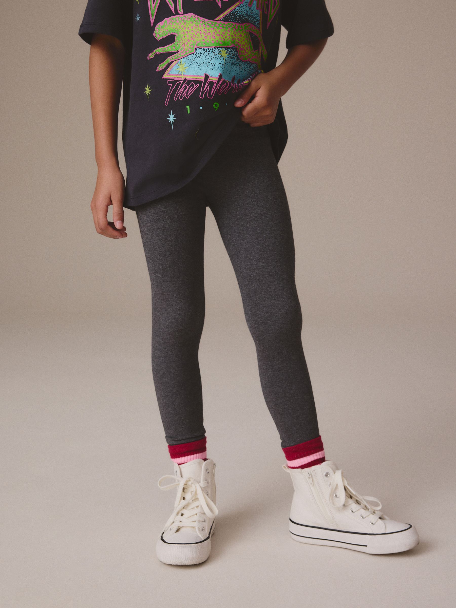 Antraciet - Verpakking van 3 leggings (3-16 jr)