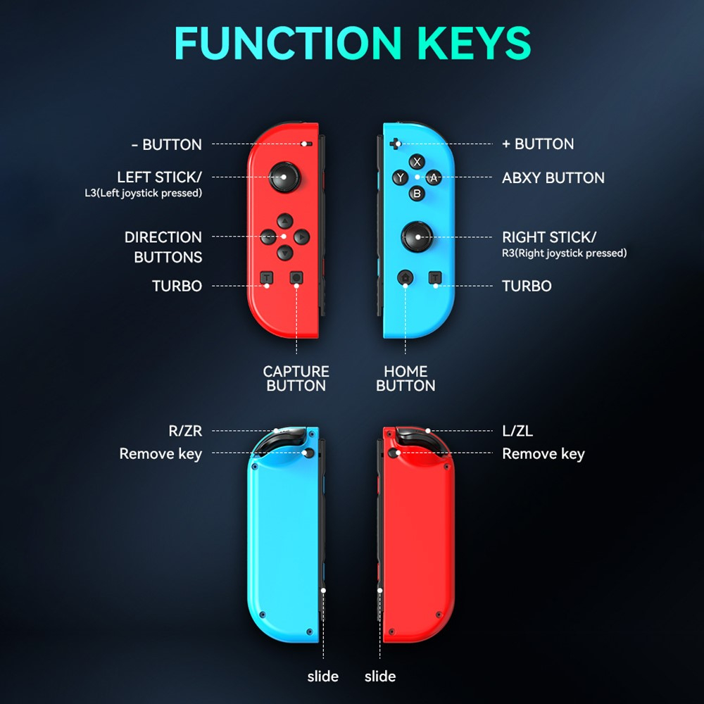 (2er Set) Wireless Controller Gamepad mit RGB Beleuchtung kompatibel mit Switch / OLED - Rosa