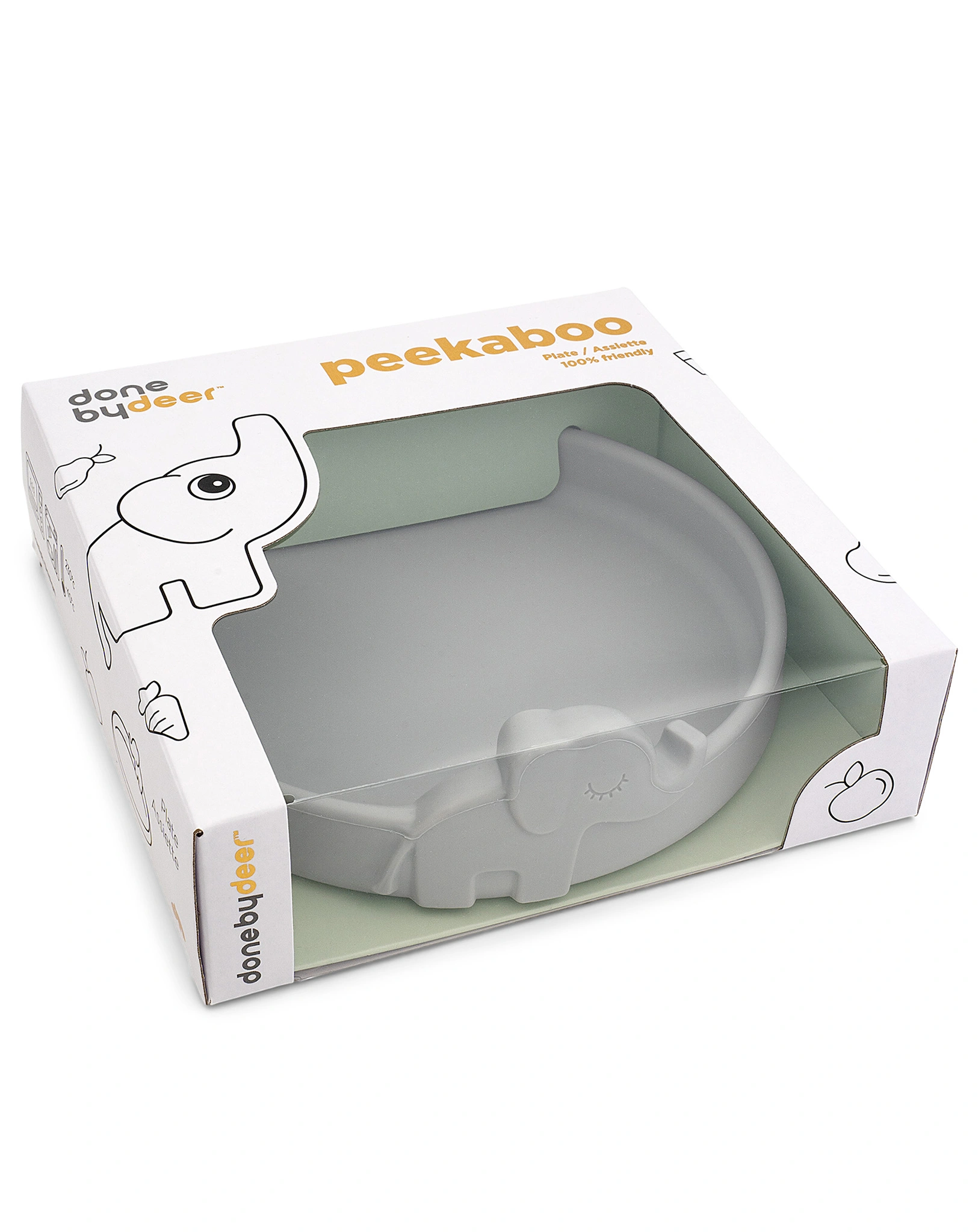 Silikon-Teller PEEKABOO - ELPHEE in grau