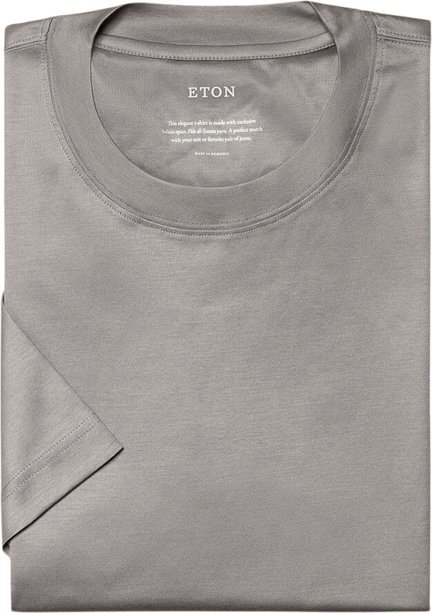 ETON Gray Blue Filo di Scozia T-shirt Light grey