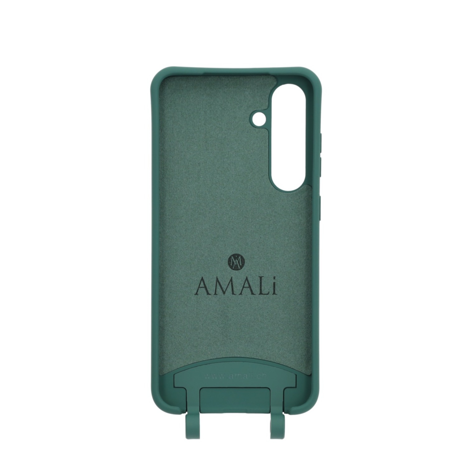 Samsung Galaxy S24  Plus Handy Hülle Elegantes Case mit abnehmbarem Necklace Adapter - Darkgreen / Gold