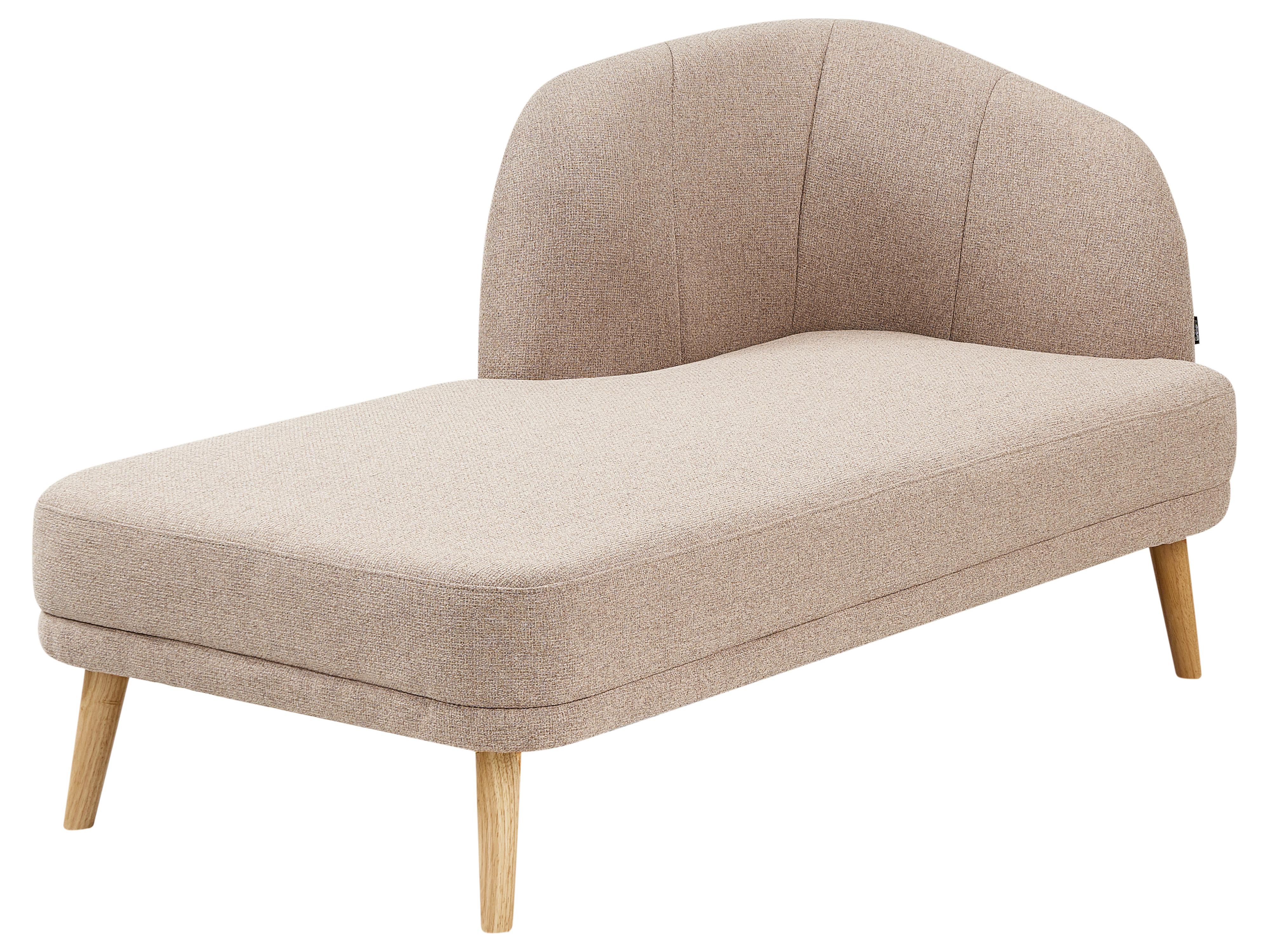 Rechtszijdige chaise longue TANLAY Stof Lichtbruin