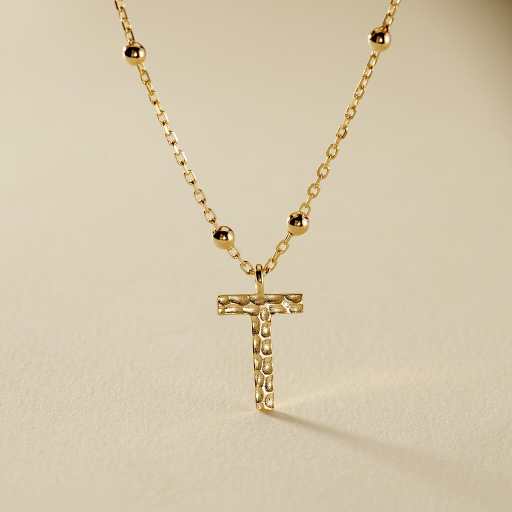 Collier Plaqué Or Jaune Lettra