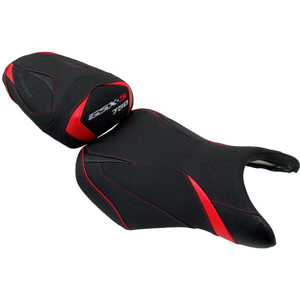 Bagster - Selle Ready Luxe série spéciale Suzuki GSX-S 750 (2017-2020) Noir / Rouge fluo