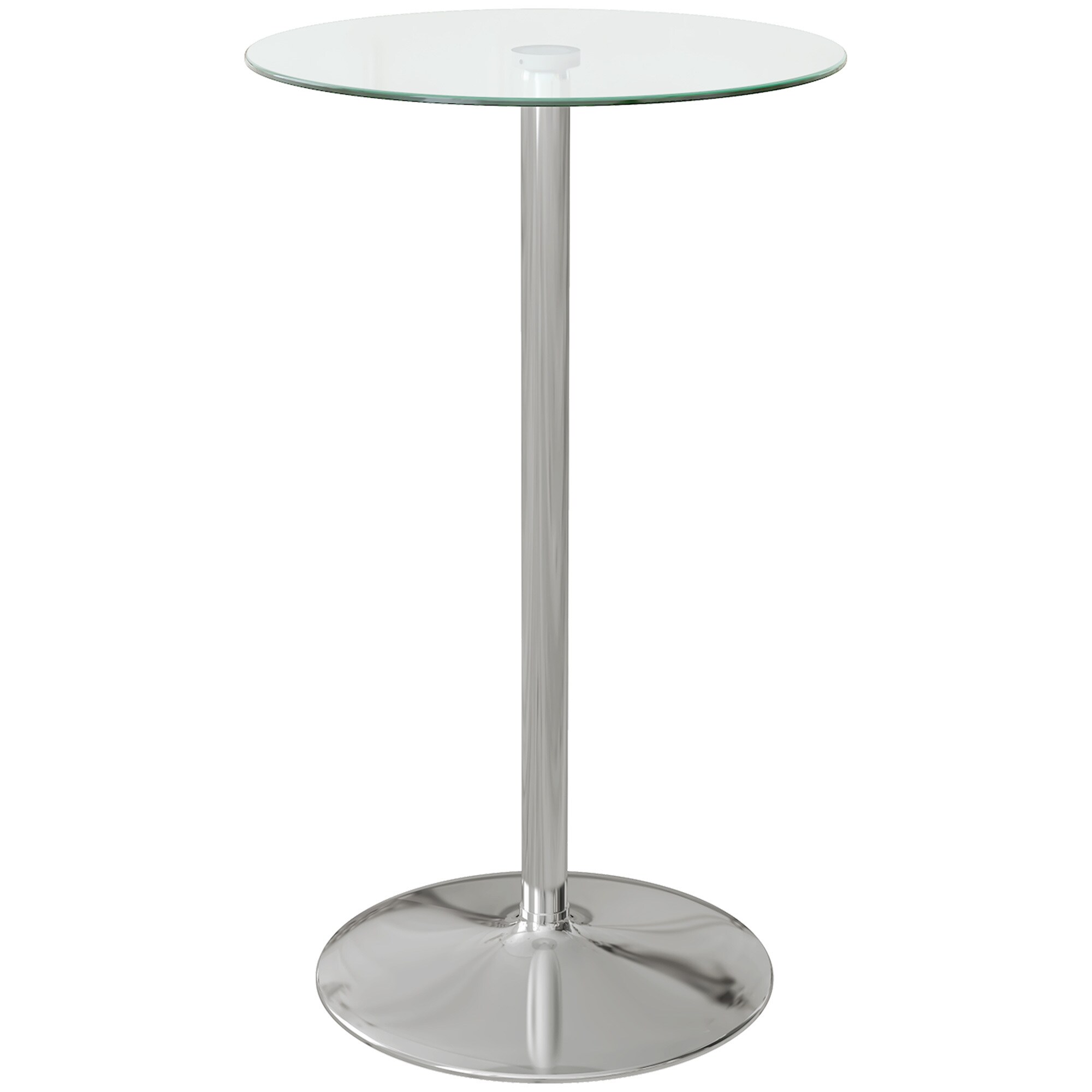 HOMCOM Bartisch mit rutschfesten Fußpad transparent Ø60 x 102H cm
