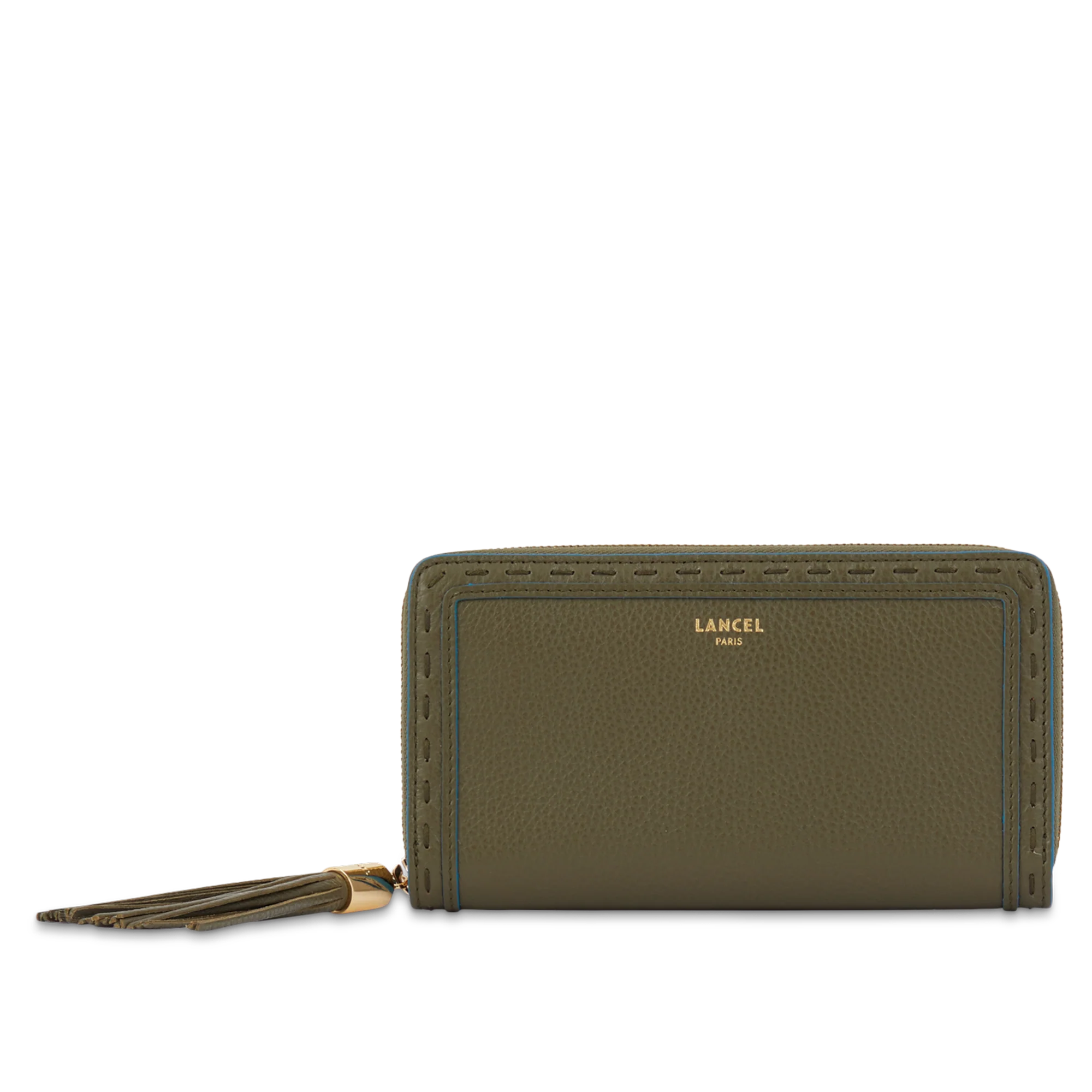 Portefeuille long zippé Premier Flirt de Lancel-Kaki fonce