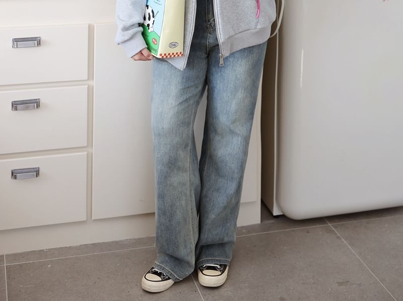 Telipino - Plus Size Effen Applicatie Oversized Hoodie met Ritssluiting