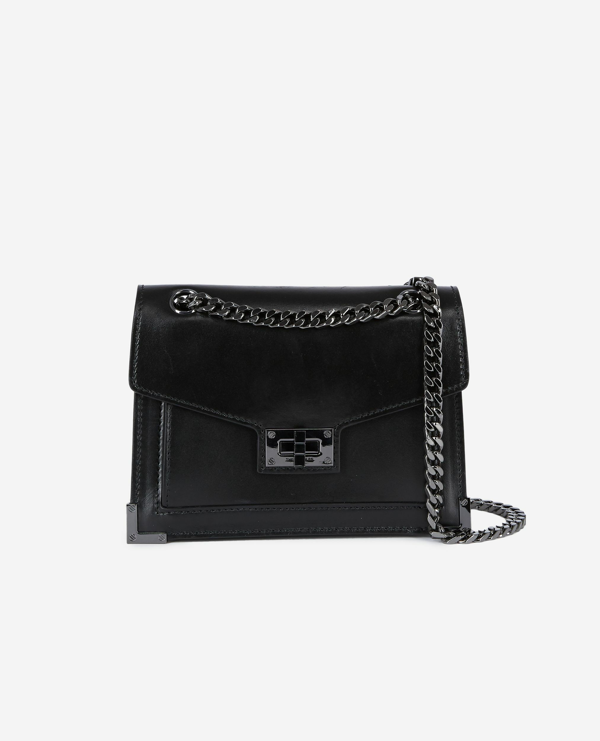 Sac Emily small en cuir lisse noir