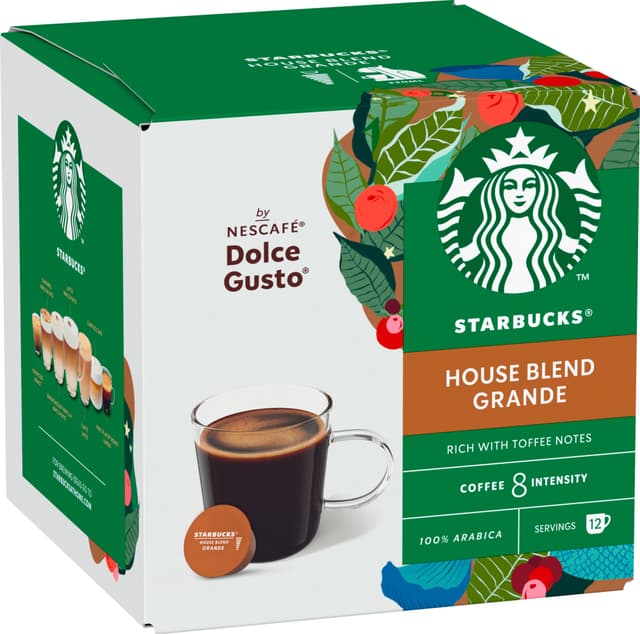 Starbucks House Blend kaffekapsler fra Nescafé Dolce Gusto (12 stk.)
