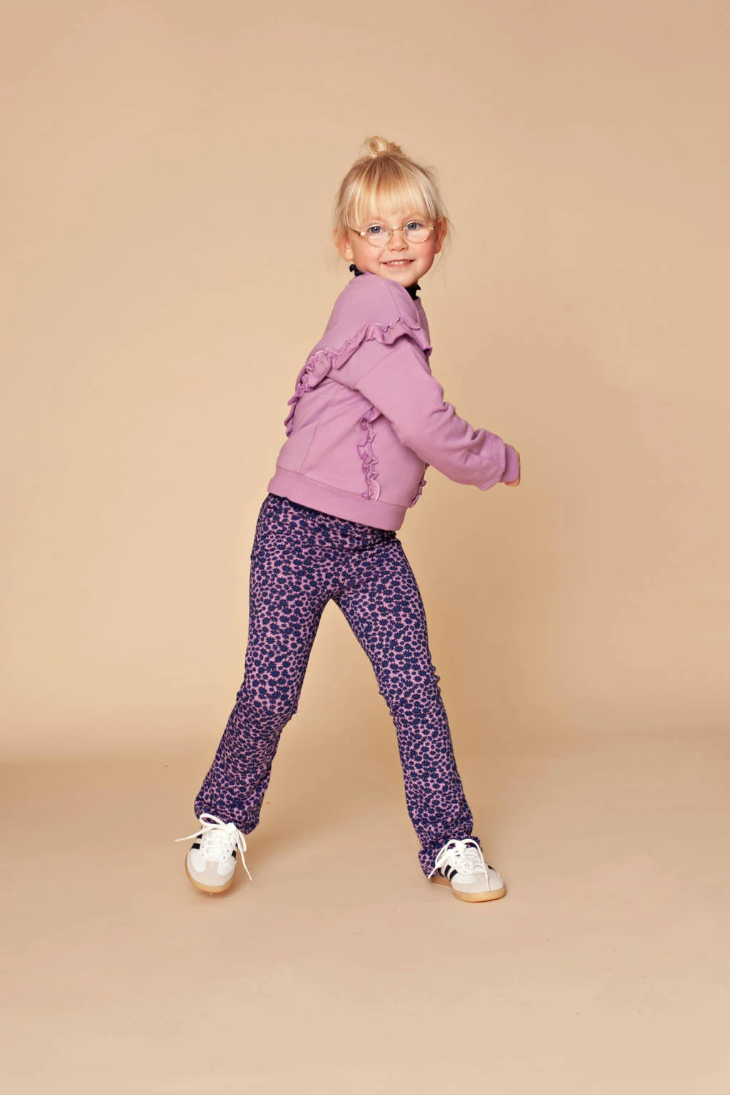 Stains&Stories flared flared broek paars