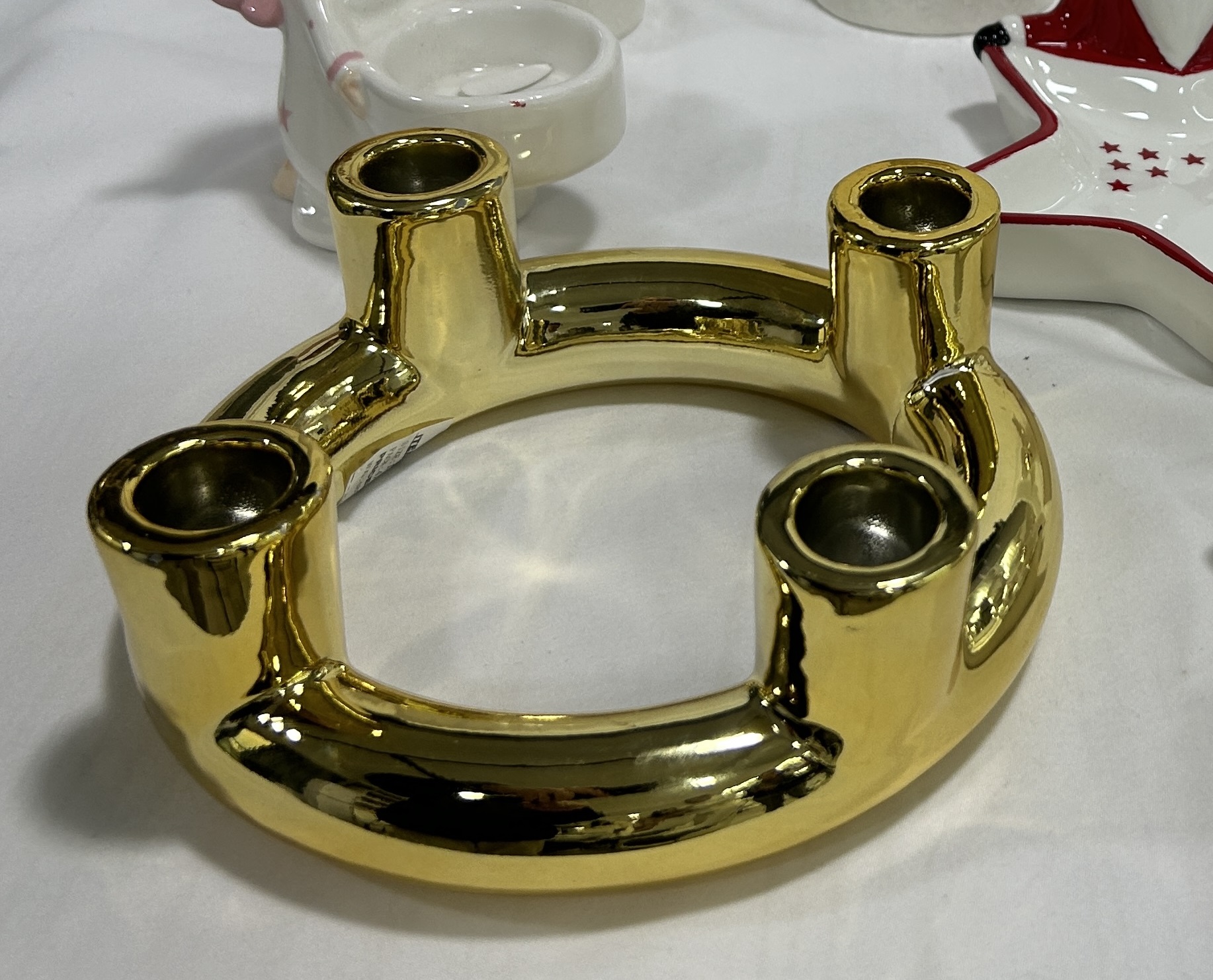 4er Kerzenständer gold, Ø 18,2 cm, H 6,3 cm von fischer's lagerhaus