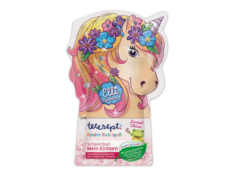 tetesept Badesalz Mein Einhorn, assortiert 40 ml Badespass für Kinder färbt das Wasser rosa und erzeugt viel Schaum