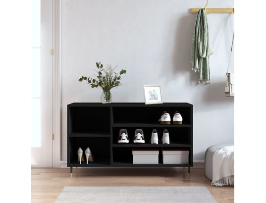 VIDAXL - Armoire à chaussures noir 102x36x60 cm bois d'ingénierie
