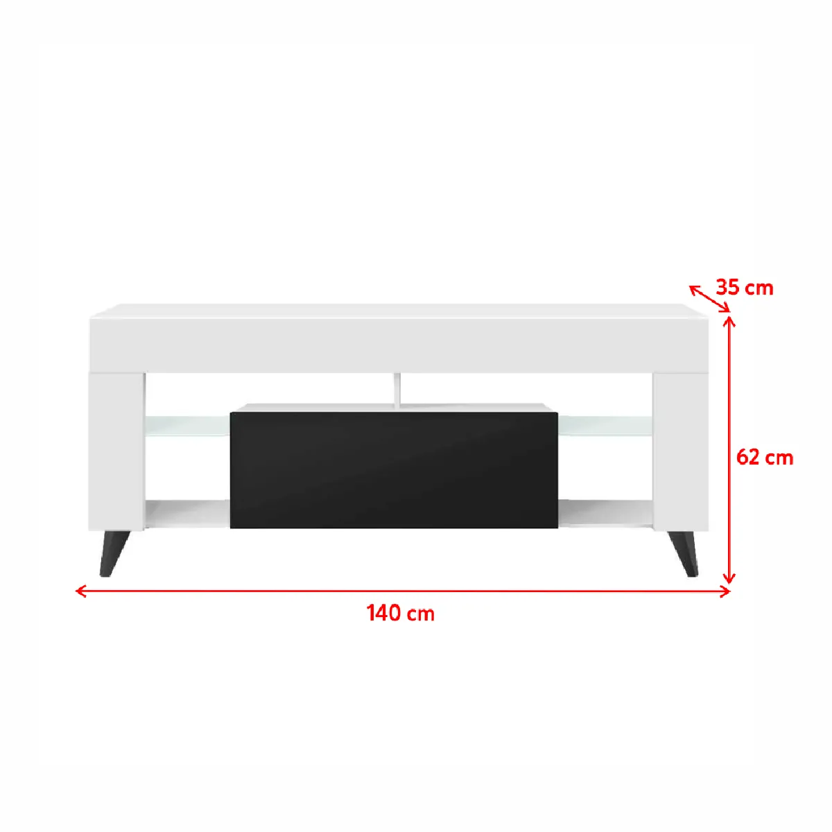 Selsey Meuble TV - HugoB 140 cm Blanc/Noir
