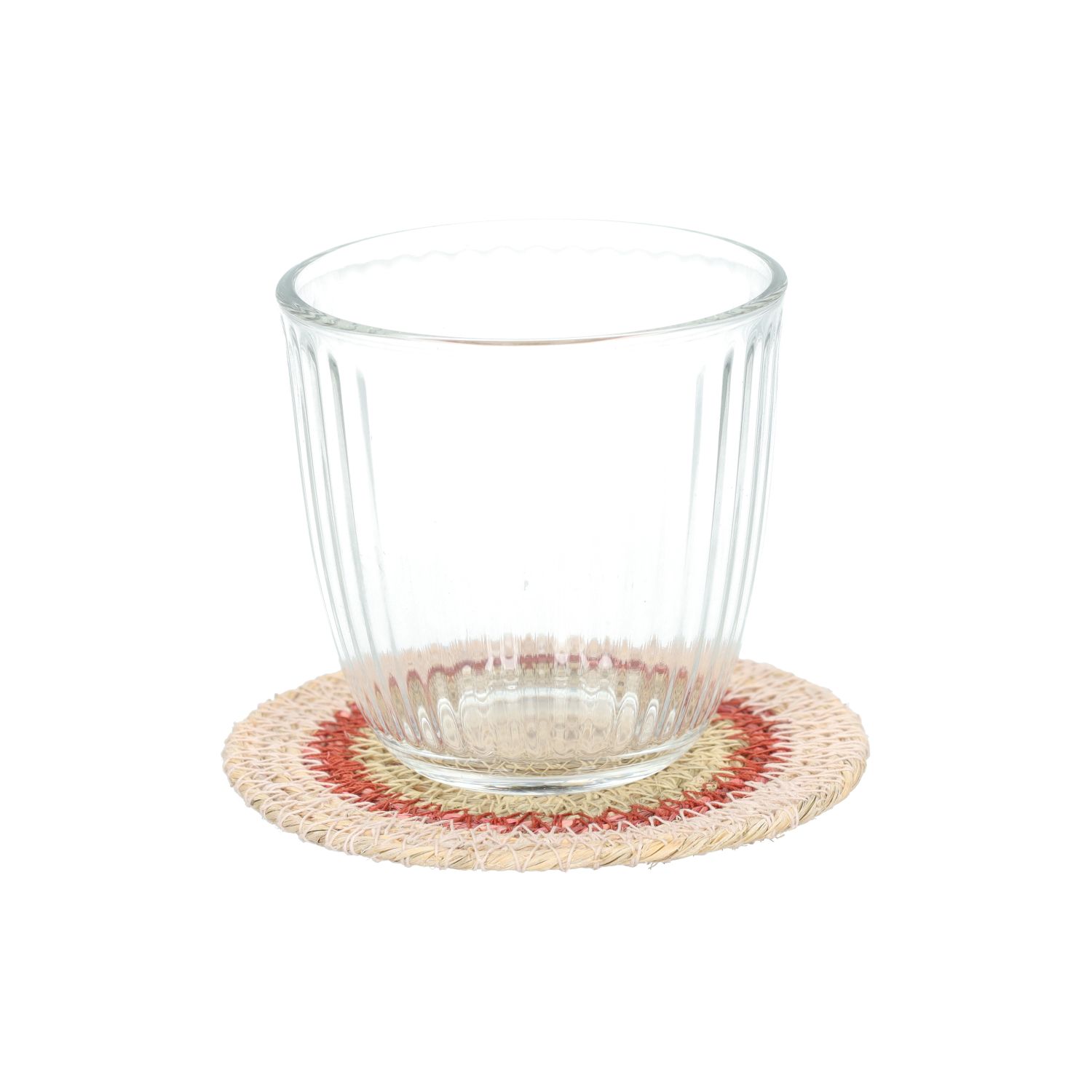 Onderzetter naturel, zeegras, roze, set van 4