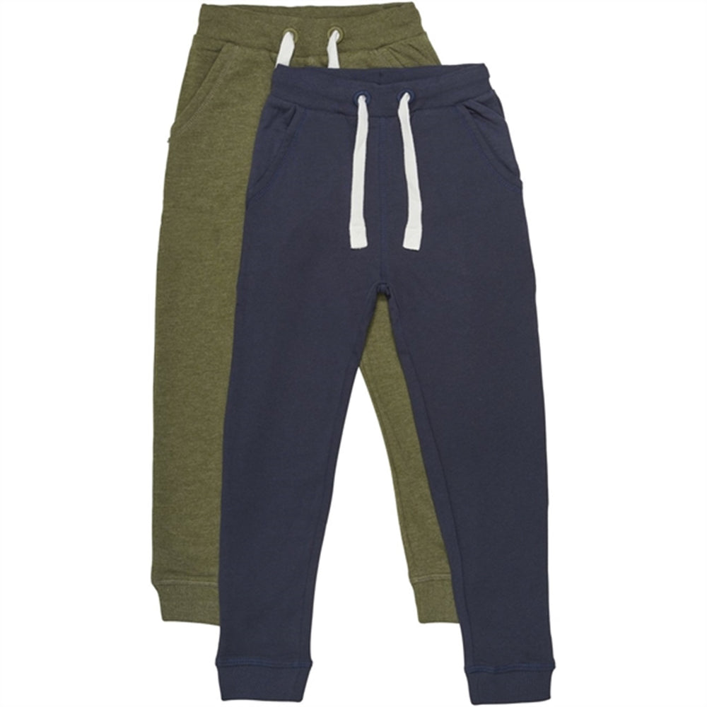 Køb Minymo Dark Olive Sweatpants Basis 36 2-pak NOOS