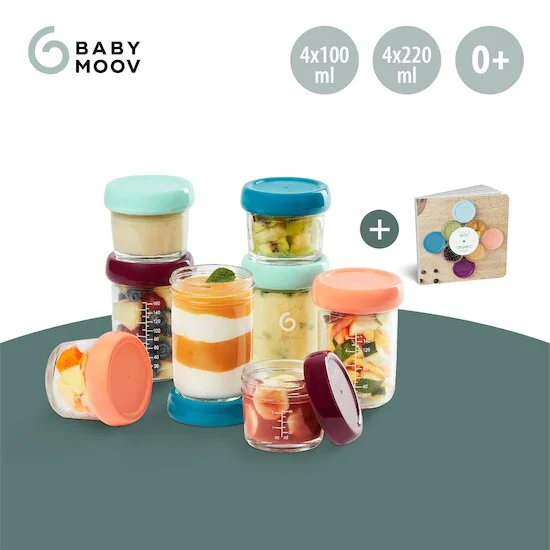Babybols en verre - 8 pots de conservation + livret Recettes Bio   de               Babymoov