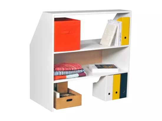 Meuble de rangement sous pente ALIX, H. 100 x L. 100 x P. 50 cm, Blanc