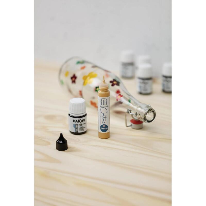 DARWI Flacon de 30 ml de Peinture sur Verre - Bleu