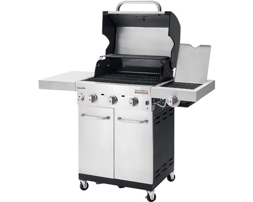 Char-Broil Gasgrill Professional PRO S 3 3-pits RVS incl. rooster, dekselthermometer, vetopvangbak, zijrooster, warmhoudrek, gietijzeren grillrooster