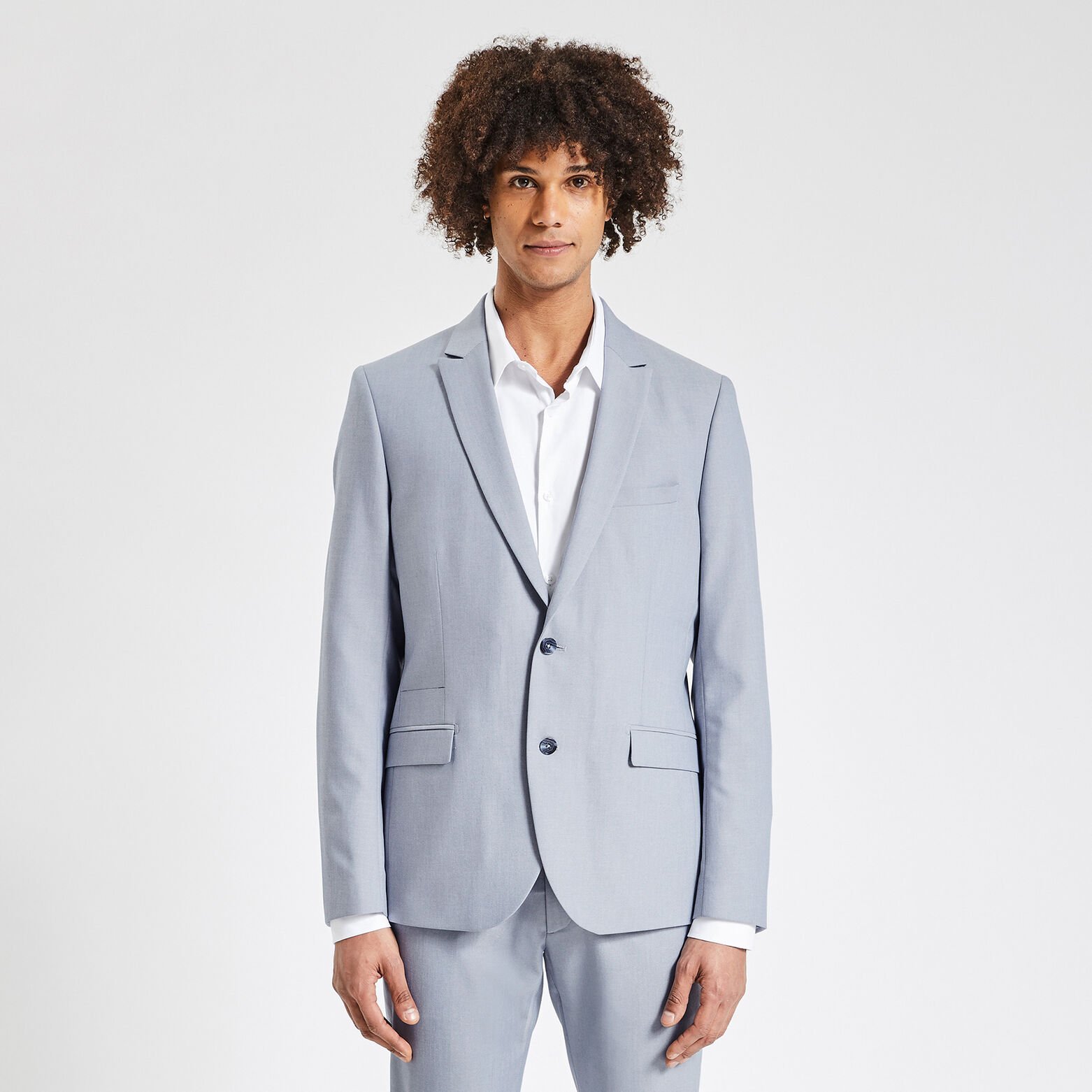 Veste de costume slim bi-ton Bleu moyen