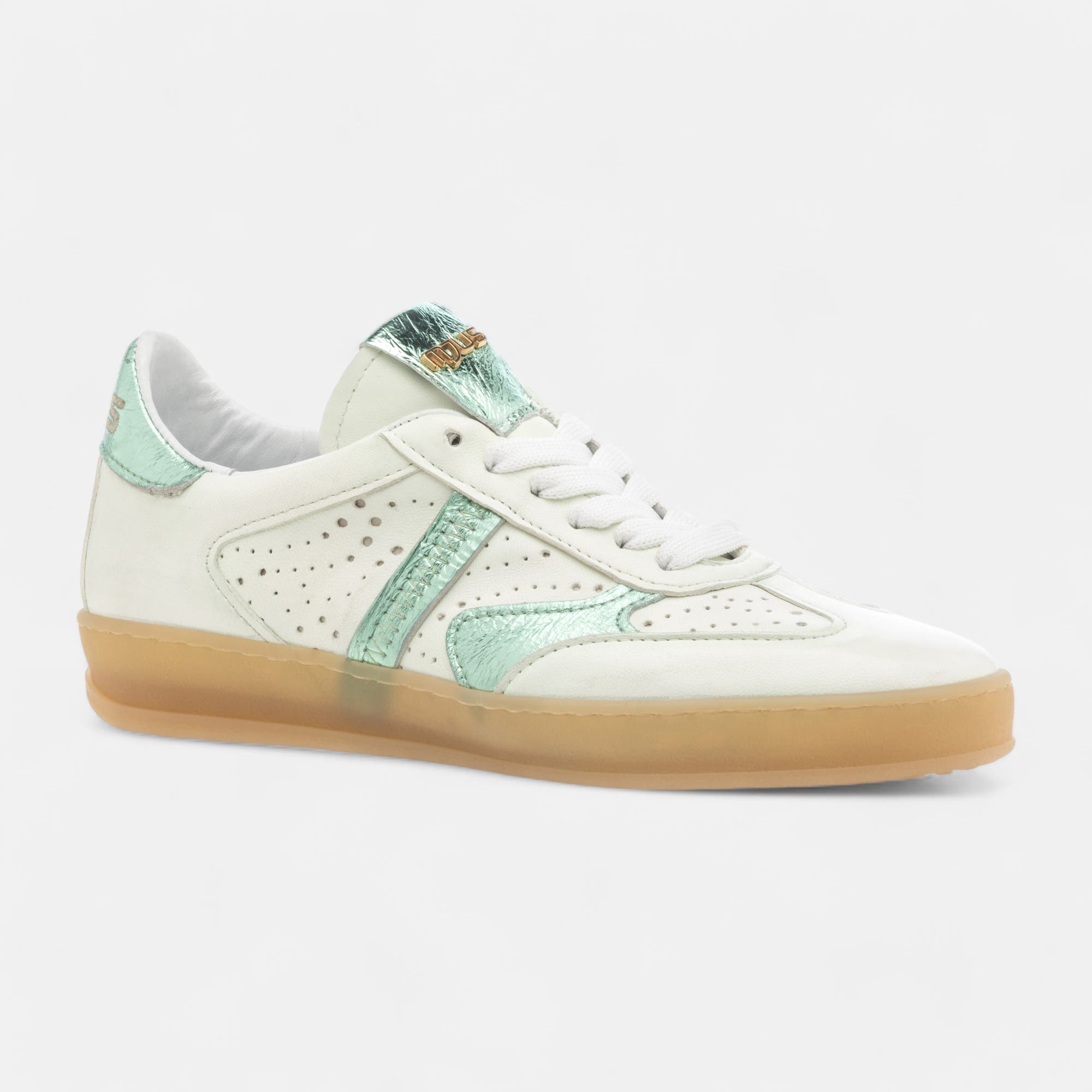 Baskets basses Femme en cuir vert clair