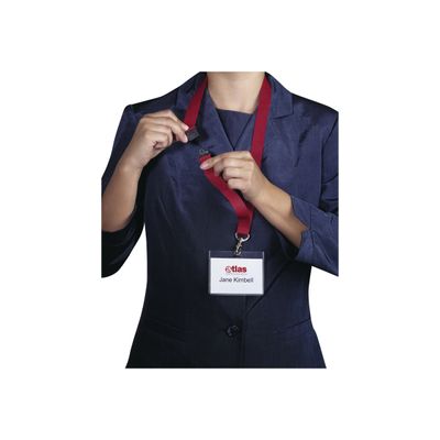Durable - 10 Lacets pour badge - cordon détachable - rouge