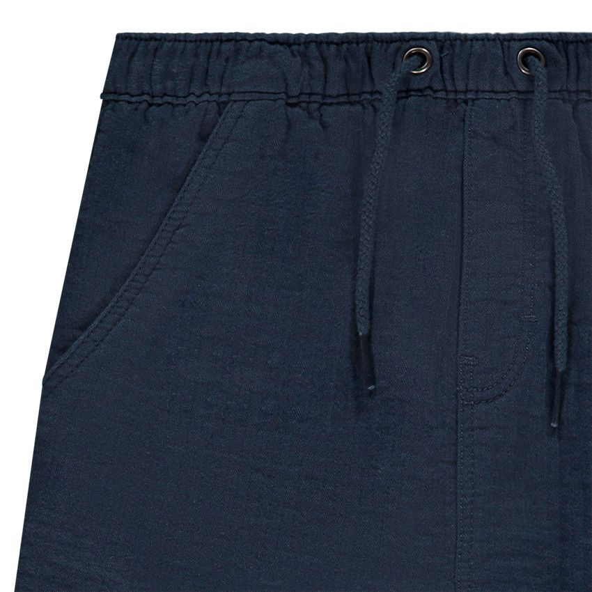 Pantalon uni en toile pour bébé garçon - Bleu marine