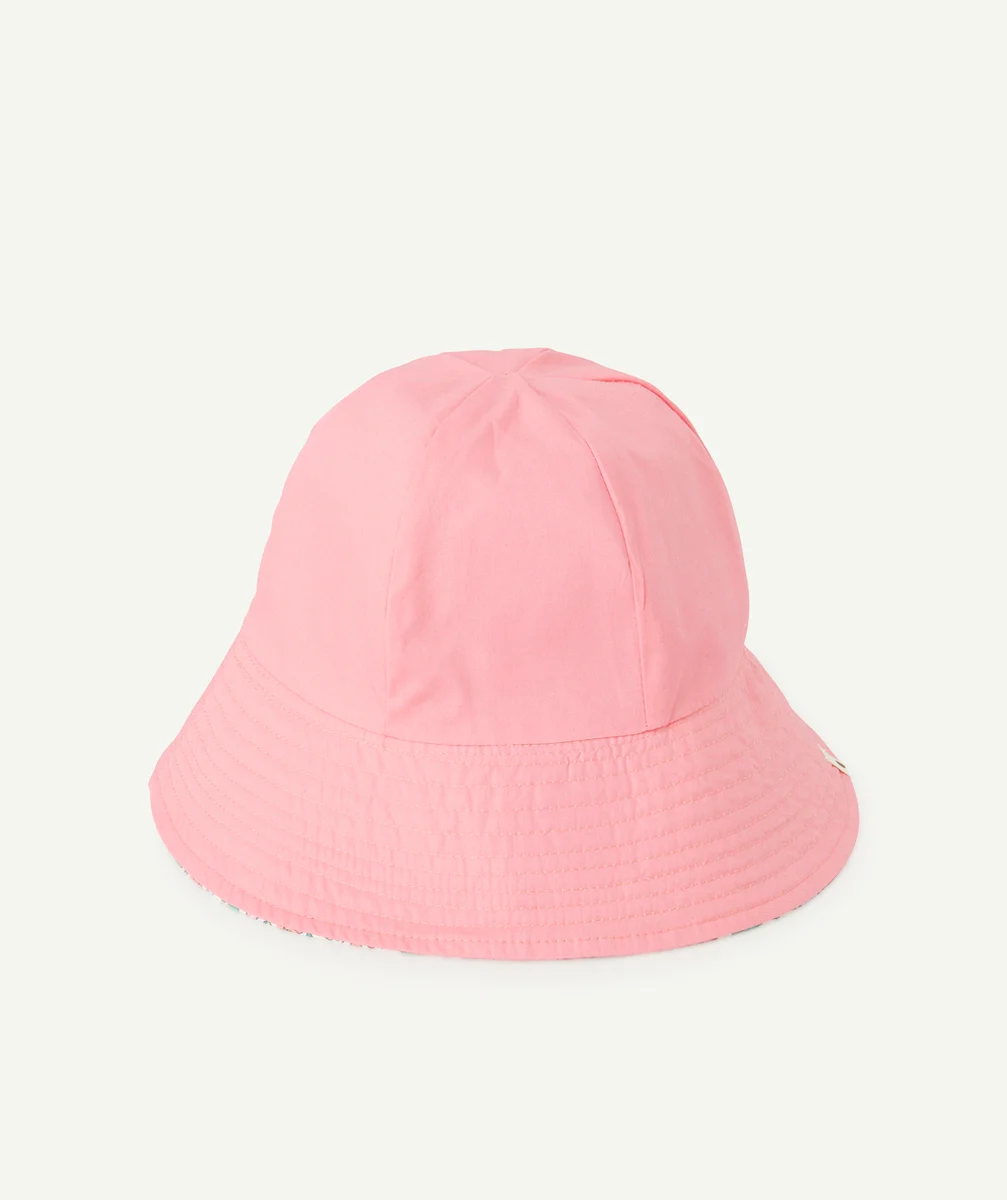 BOB FILLE EN COTON BLANC ET IMPRIMÉ FLEURI ROSE ET VERT