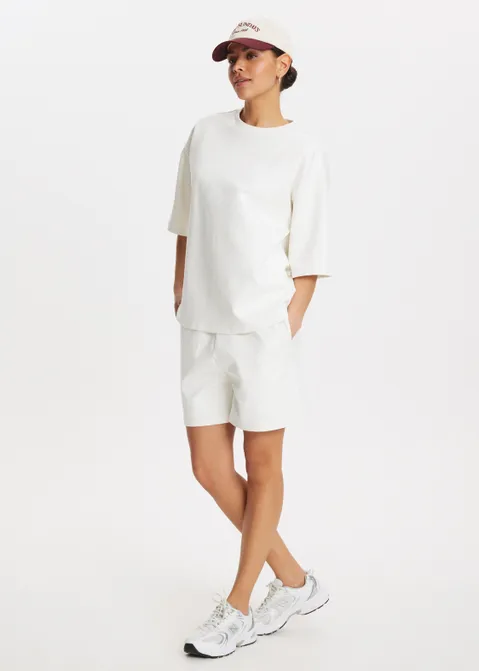 T-shirt met driekwart mouwen off-white (WIT.O)