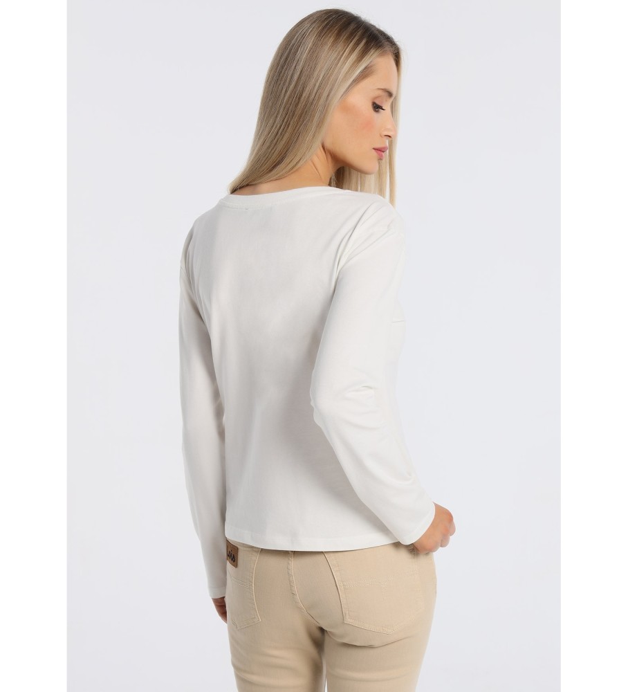 Camiseta de manga comprida Lois 132095 Branca