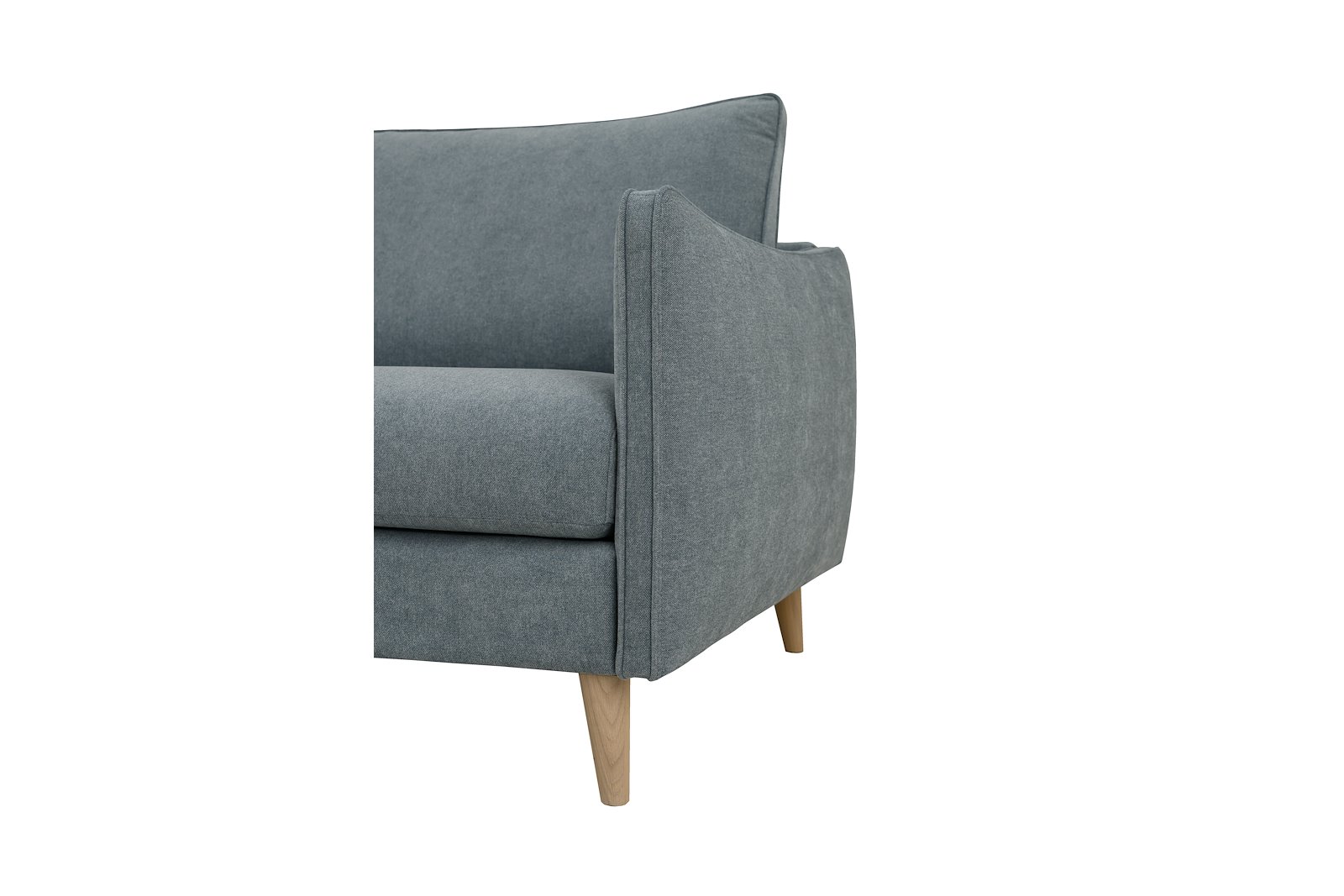Joy sofa 3-seter sjeselong BIG venstre i tekstil Storm 16/1 Light blue med hvitvaskede ben 15583