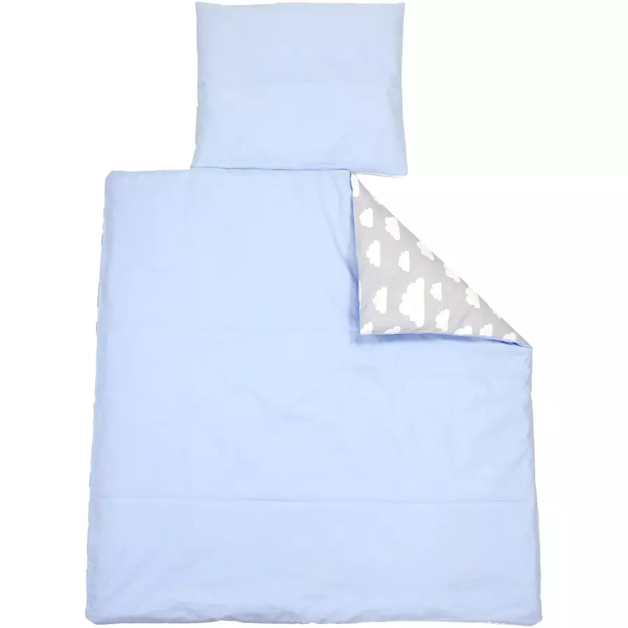 TupTam Unisex Baby Bettwäsche Wiegenset 4-teilig blauweiß