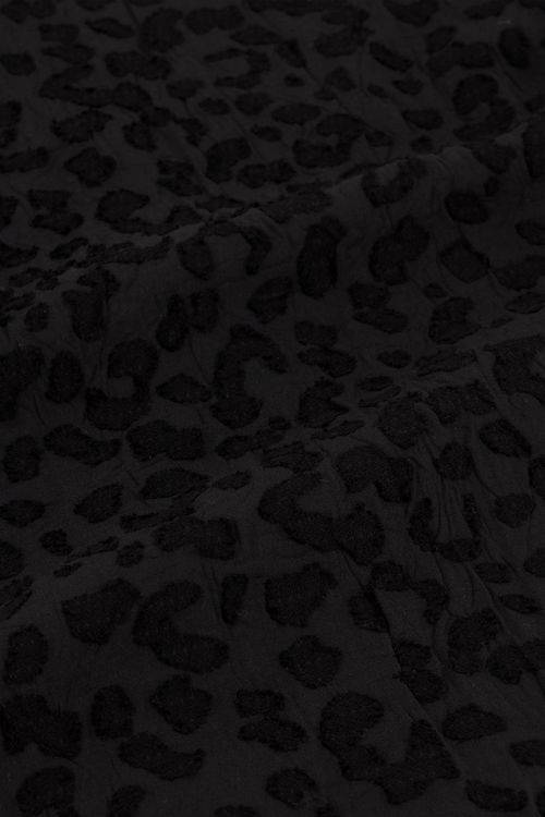Zwarte chiffon top met pofmouwen