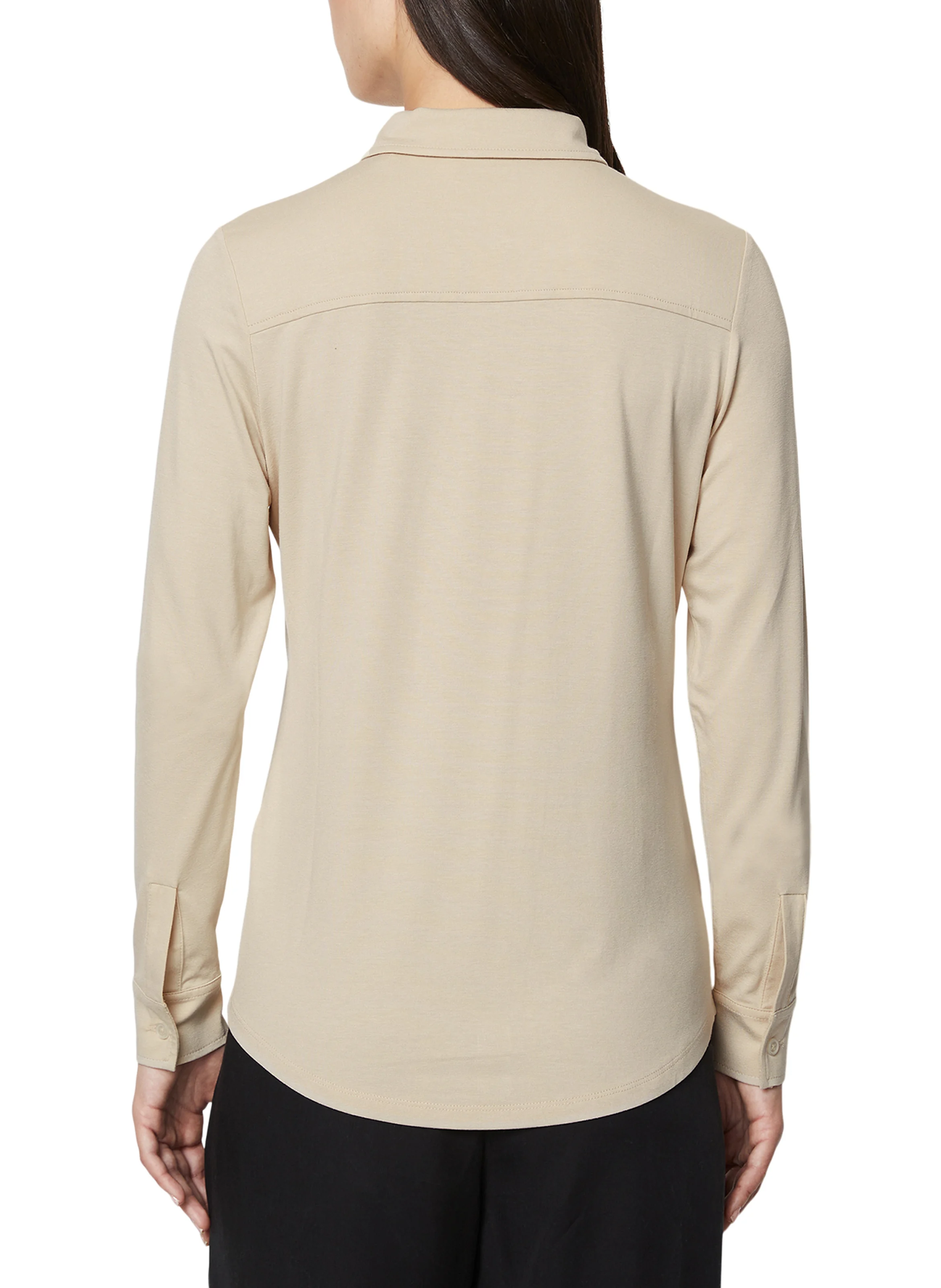 Chemise fluide col classique| Beige