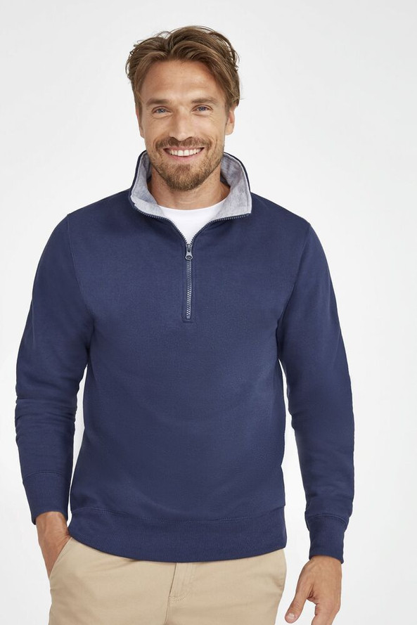 SOL'S 47300 - SCOTT Sweat Shirt Homme Col Camionneur (1/4 Zip)