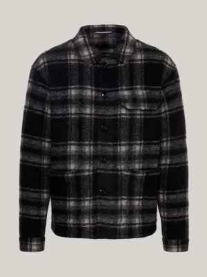 Jaqueta Slim Fit com Bolso e Aba Xadrez