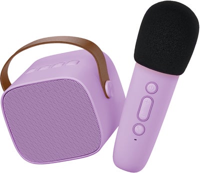 Lalarma Bluetooth-høyttaler med Trådløs Mikrofon, Lilla
