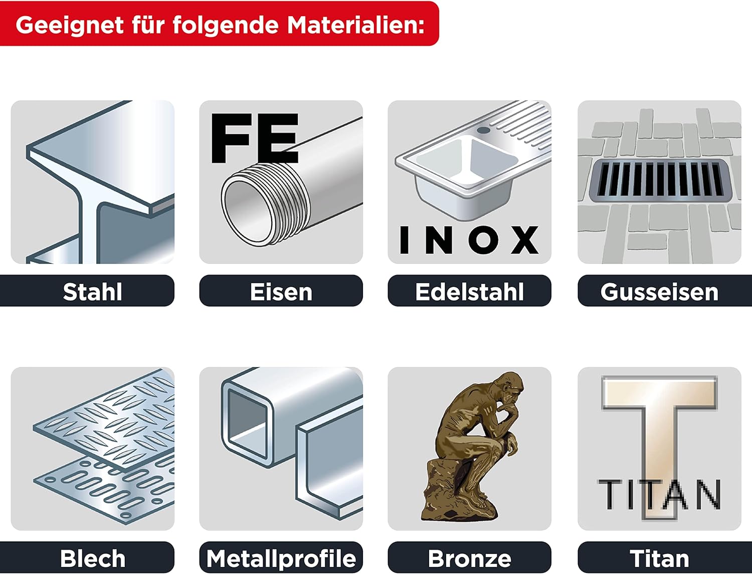 kwb Metallbohrer-Satz, HSS-E 'Bohrer-Set, 19-teilig, Ø 1 mm - 10 mm in 0,5 schritten, 135° Spitzwinkel