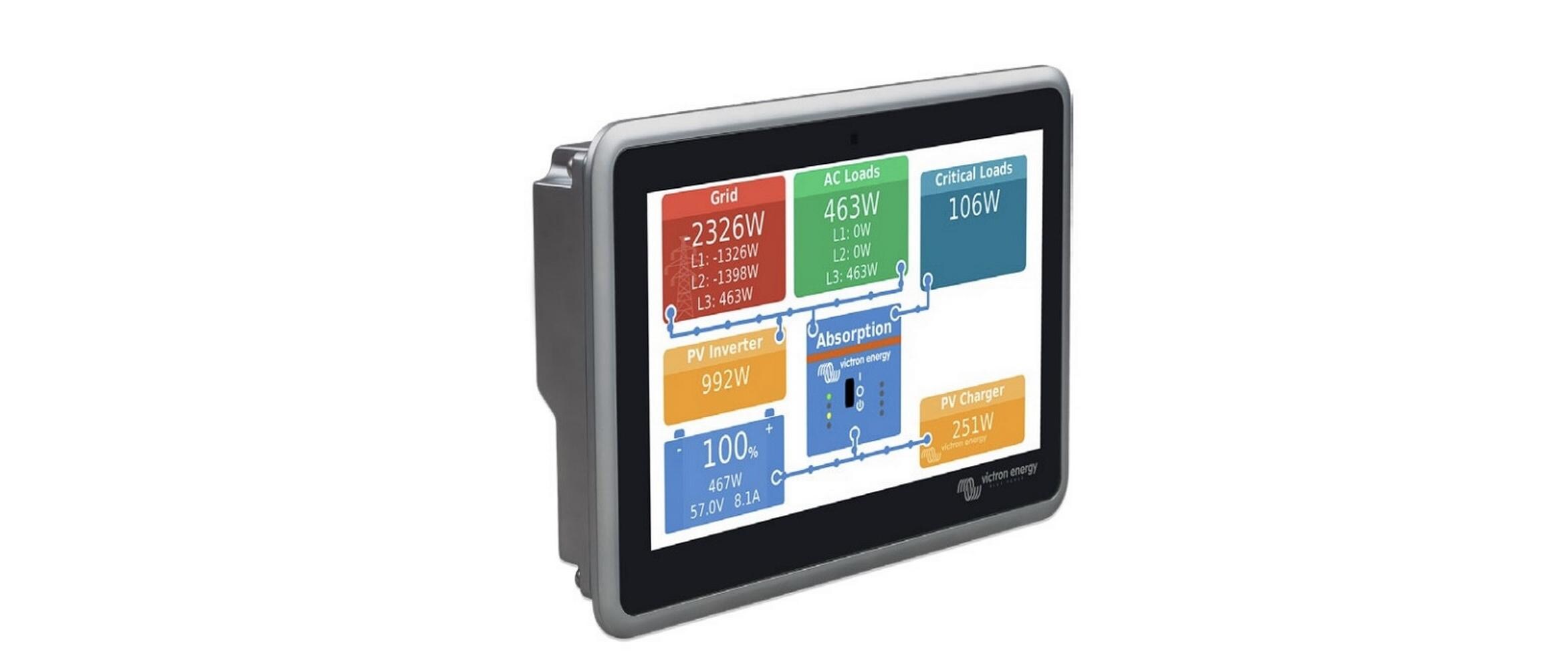 Ekrano GX – Control Display<br>7-Zoll-Touchscreen-Display für die perfekte Steuerung Ihres Systems