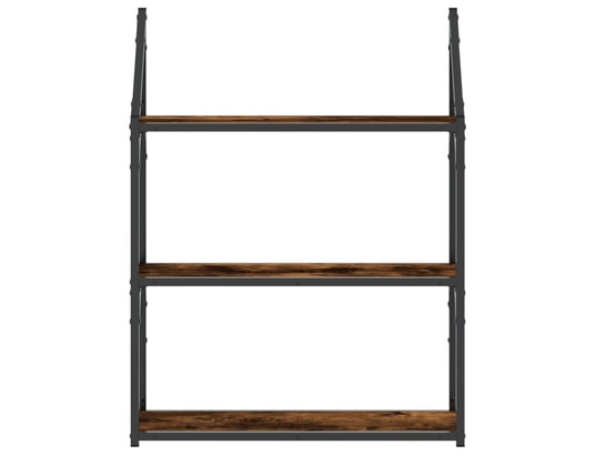 VIDAXL - Etagère murale étagère murale 3 niveaux chêne fumé 60x21x78,5 cm