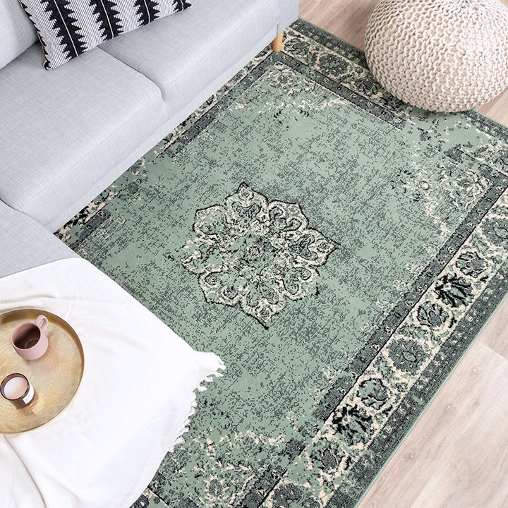 Vintage vloerkleed - Wonder Groen/Zwart | Uniek design