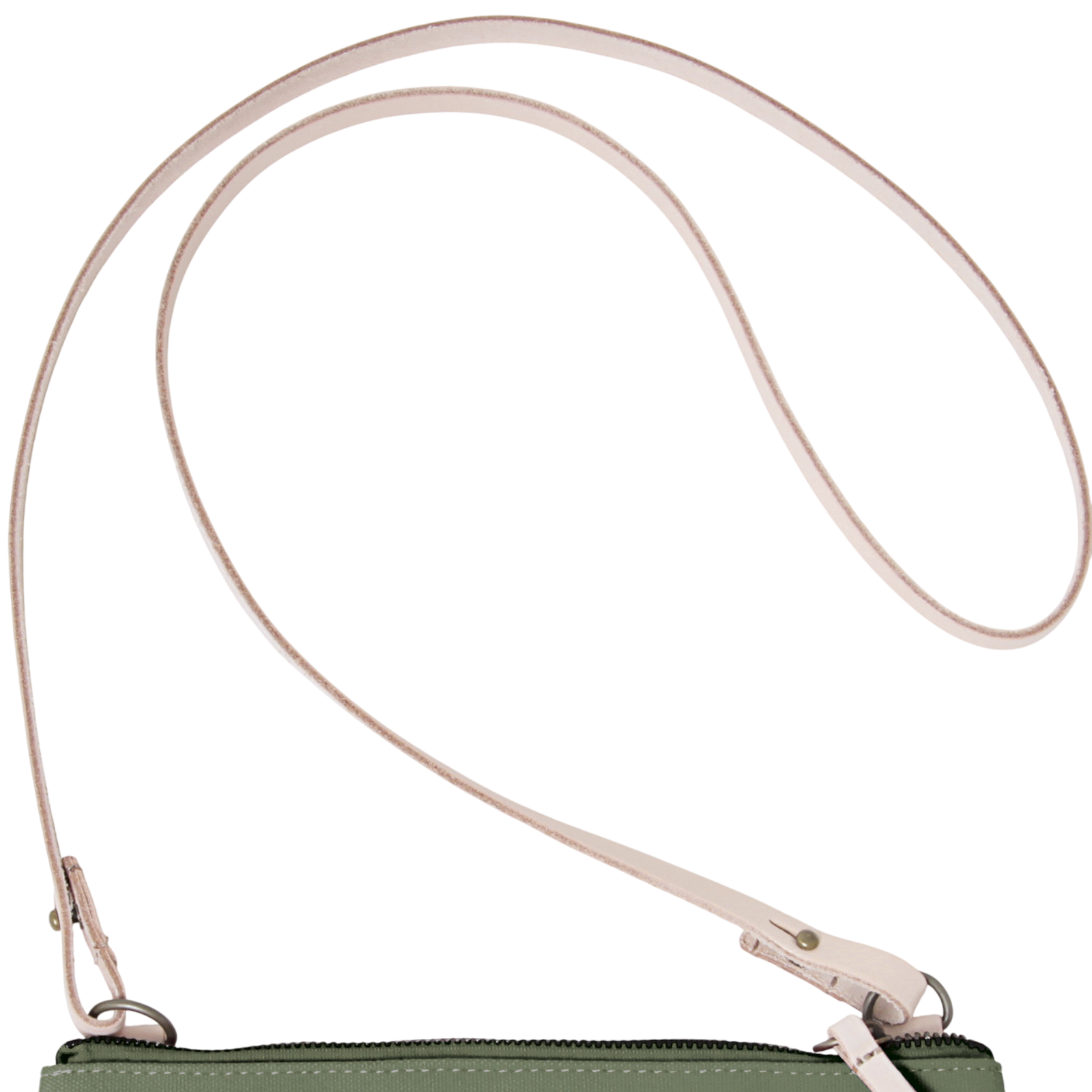 Clutch Charlie Oliv, Leder Natur