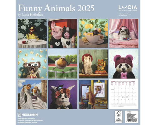 Wandkalender Grappige Dieren 2025 30x30 cm